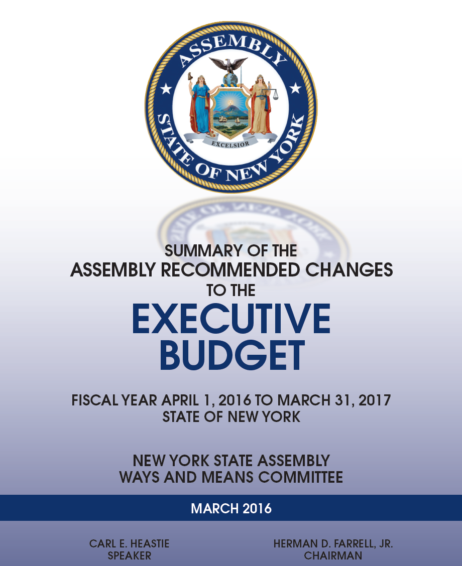 Summary of the Assembly Recommended Changes to the Executive Budget Proposal