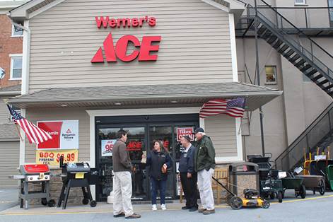 Assemblyman Karl Brabenec (R,C,I-Deerpark) [third from left] visits owners from Werners ACE Hardware in Florida, a family-owned business of over 100 years.